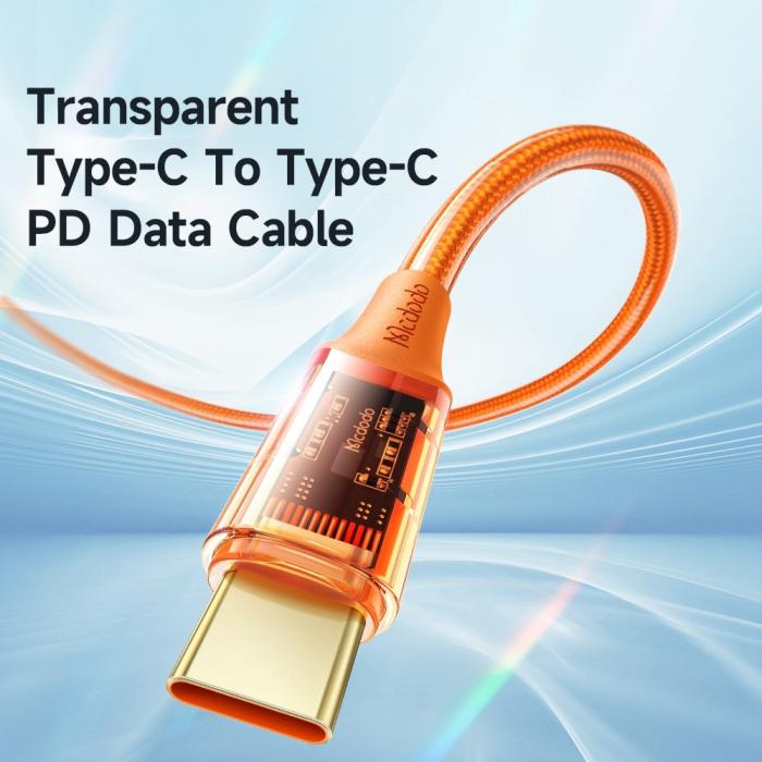 Bild 2, Mcdodo 1.2m 100W PD USB-C - USB-C Kabel Orange