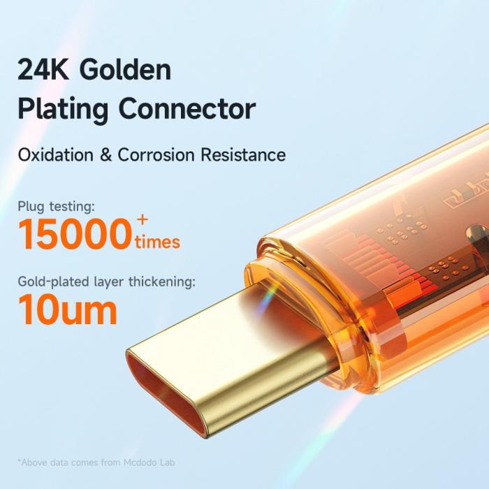 Bild 5, Mcdodo 1.2m 100W PD USB-C - USB-C Kabel Orange