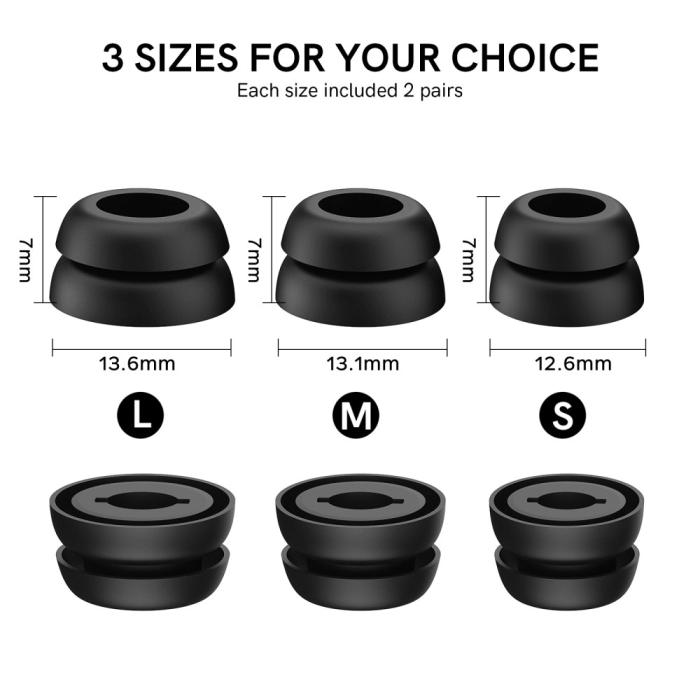 Bild 6, AHASTYLE Galaxy Buds Pro 3 Öronpluggar 3-pack Svart