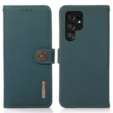 KHAZNEH Samsung Galaxy S25 Ultra Fodral &Auml;kta L&auml;der Gr&ouml;n