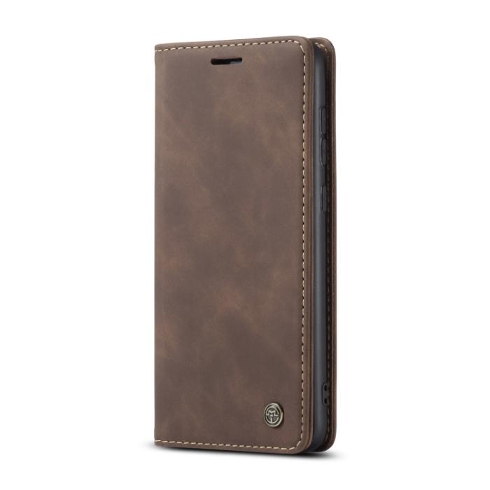 Bild 2, CASEME Samsung Galaxy S21 FE Fodral Retro Flip Läder Brun