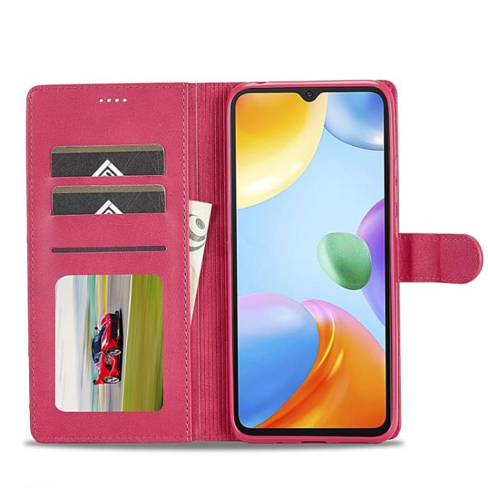 Bild 4, LC.IMEEKE Xiaomi Redmi 10C Fodral Läder Röd/Rosa