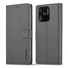 LC.IMEEKE Xiaomi Redmi 10C Fodral Läder Grå