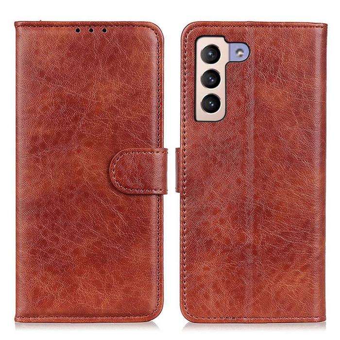 Bild 1, Samsung Galaxy S23 Plus Fodral Crazy Horse Läder Brun