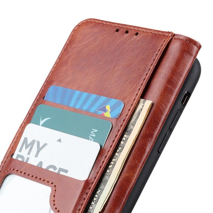 Bild 4, Samsung Galaxy S23 Plus Fodral Crazy Horse Läder Brun