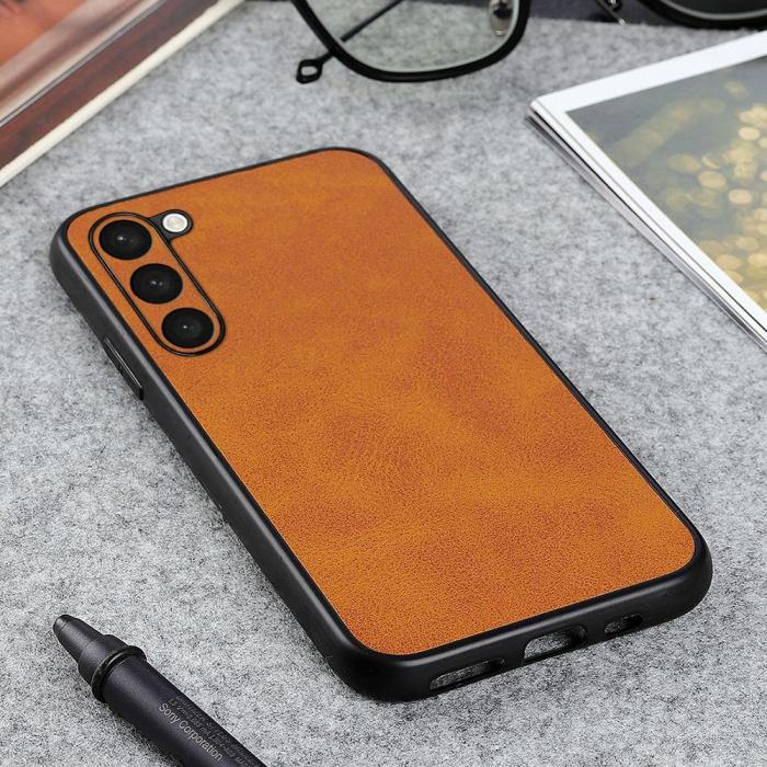 Bild 3, Samsung Galaxy S23 Plus Skal Läderbelagt Brun