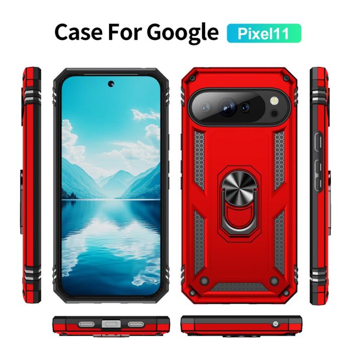 Bild 2, Google Pixel 11 / 11 Pro Skal Hybrid Kickstand Röd