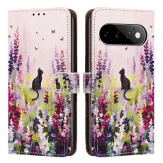 Google Pixel 11/10/10 Pro/9/9 Pro Fodral Med M&ouml;nster Blommor