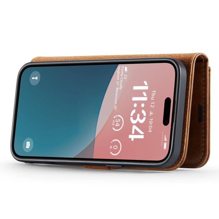 Bild 3, DG.MING iPhone 16 Plus Fodral 2in1 Magnet Brun