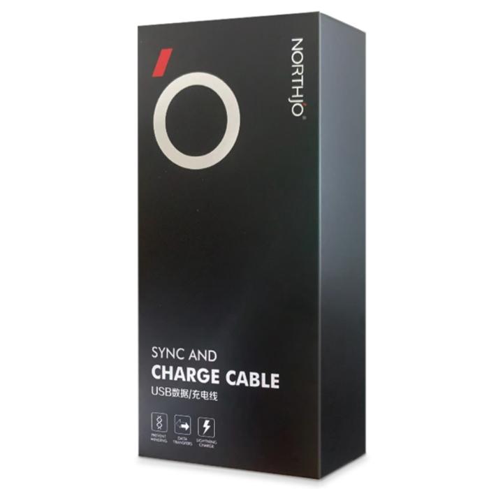Bild 6, NORTHJO 2m 60W PD USB-C - USB-C Snabbladdnings Kabel Vit