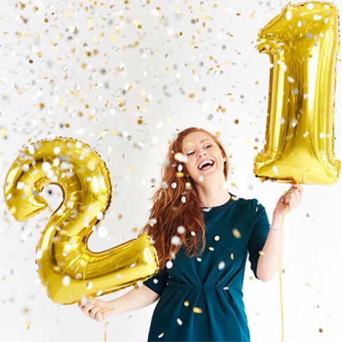 Bild 2, Sifferballong Nummer 2 40 cm Silver