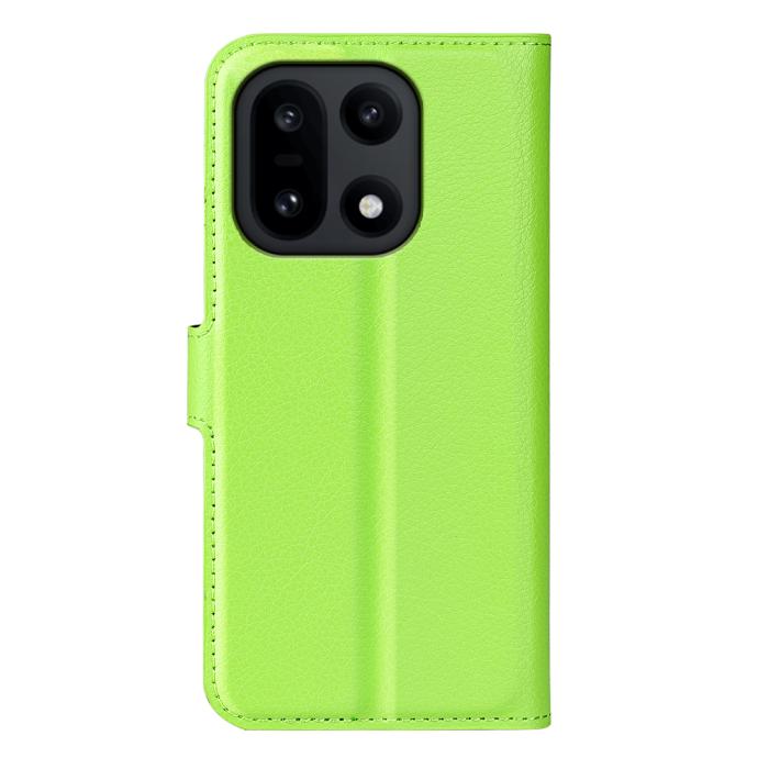 Bild 3, OnePlus 15 Fodral Litchi Läder Grön