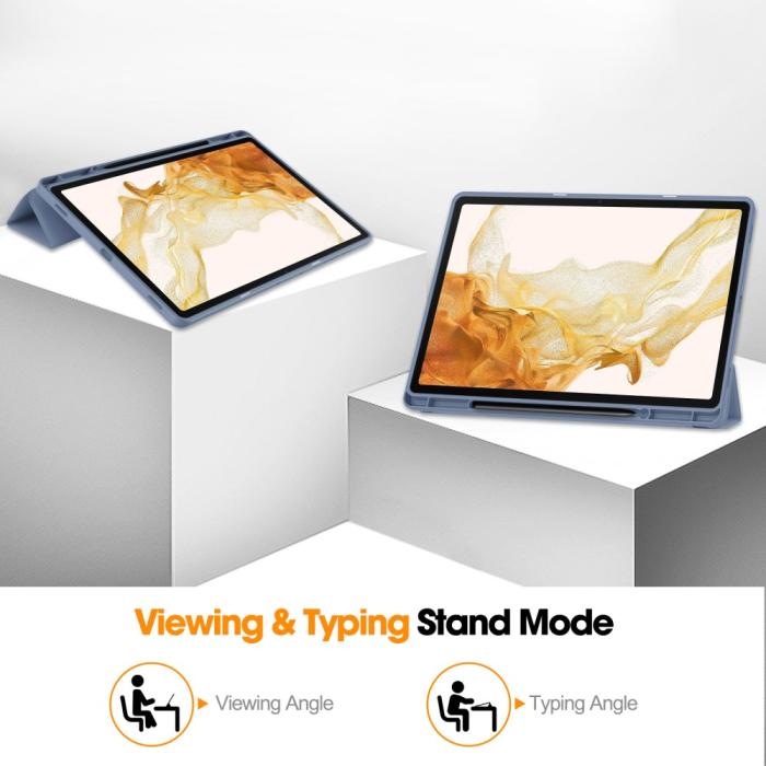 Bild 3, Samsung Galaxy Tab S9 Plus Fodral Tri-Fold Pennhållare Lila