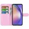 Samsung Galaxy A55 5G Fodral Litchi Läder Ljus Rosa