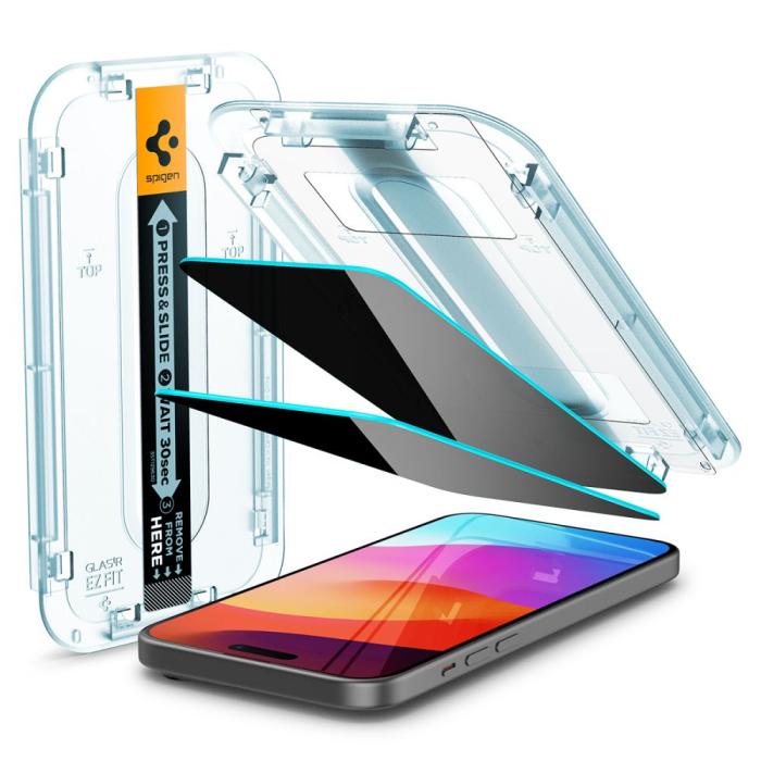 Bild 6, Spigen iPhone 16 / 15 2-PACK GLAS.tR 