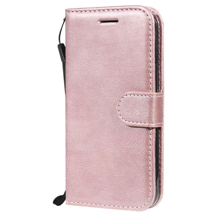 Bild 2, iPhone 13 Mini - Solid Läder Fodral - Roséguld