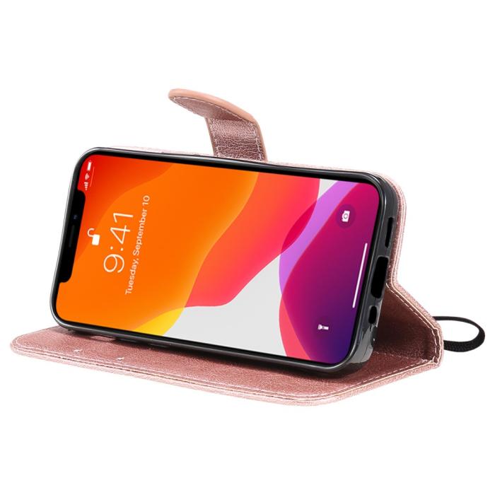 Bild 6, iPhone 13 Mini - Solid Läder Fodral - Roséguld