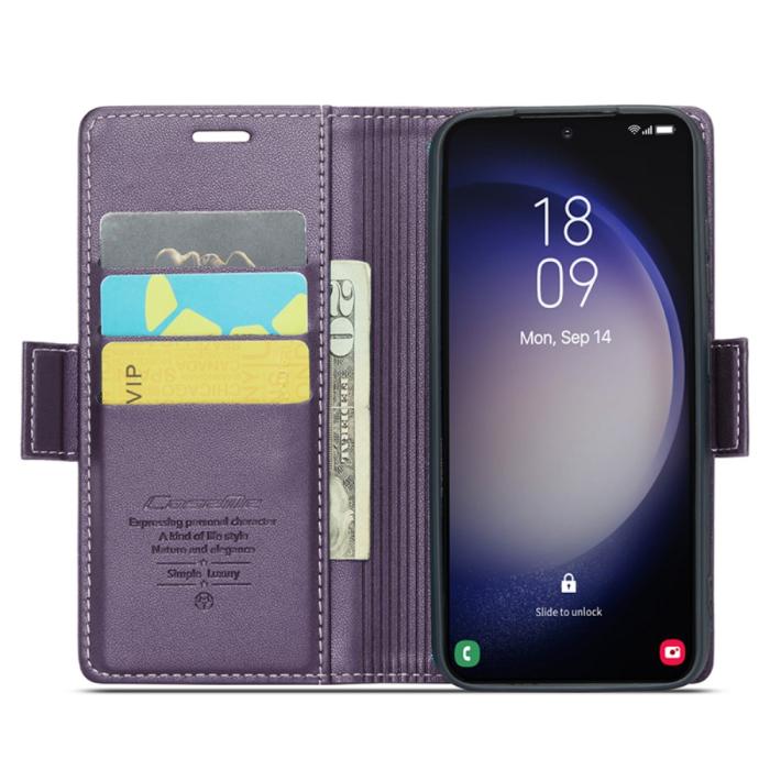 Bild 2, CASEME Galaxy S24 Fodral RFID Slim Läder Lila