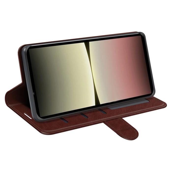 Bild 3, Sony Xperia 10 V Fodral Crazy Horse Läder Brun