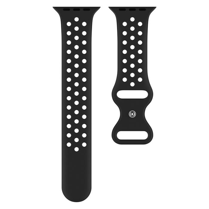Bild 3, Sportarmband Dual-Color Apple Watch 41/40/38 mm (S/M) Svart