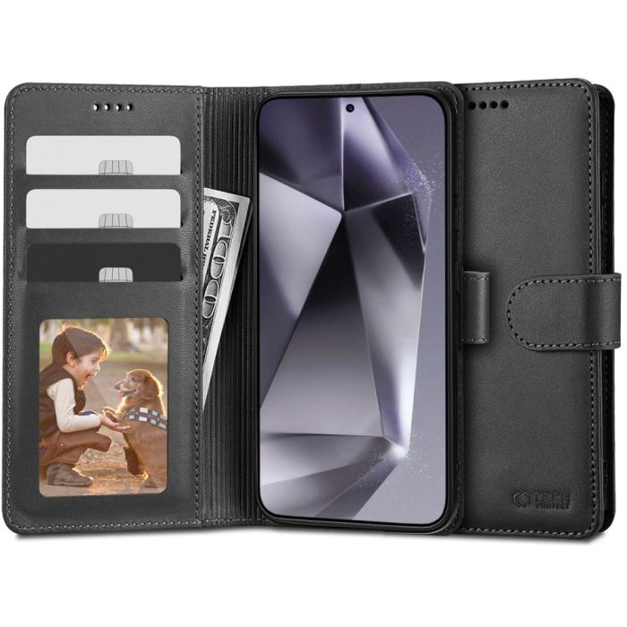 Bild 1, Tech-Protect Samsung Galaxy S24 Ultra Fodral Läder Svart