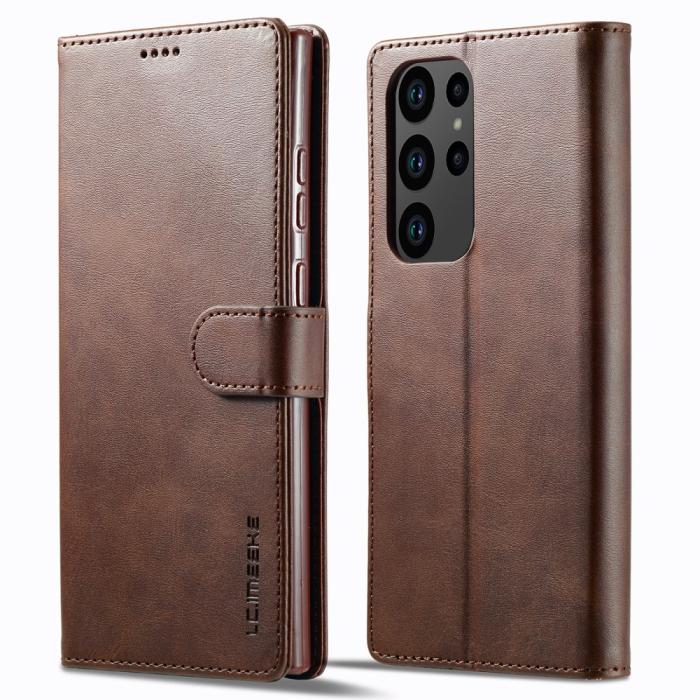 Bild 1, LC.IMEEKE Samsung Galaxy S23 Ultra Fodral Läder Brun