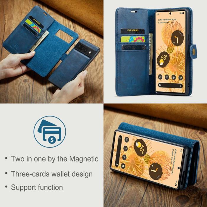 Bild 6, DG.MING Google Pixel 7 Pro 2in1 Magnet Fodral / Skal Blå