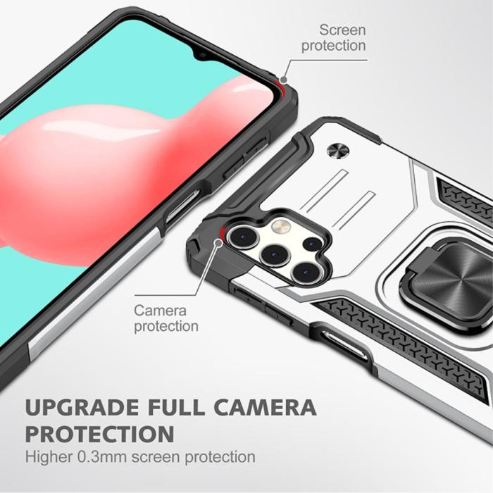 Bild 3, Samsung Galaxy A32 5G - Armor Hybrid Ring Skal - Silver