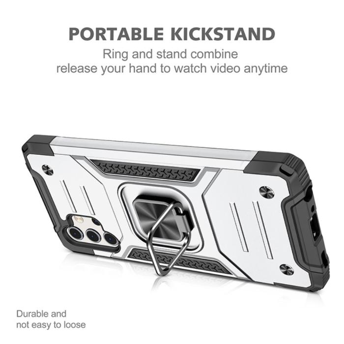 Bild 4, Samsung Galaxy A32 5G - Armor Hybrid Ring Skal - Silver