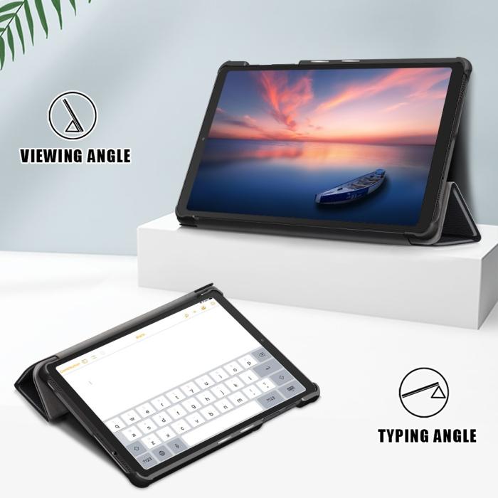 Bild 4, Samsung Galaxy Tab A7 Lite 8.7 - Tri-Fold Läder Fodral - Svart