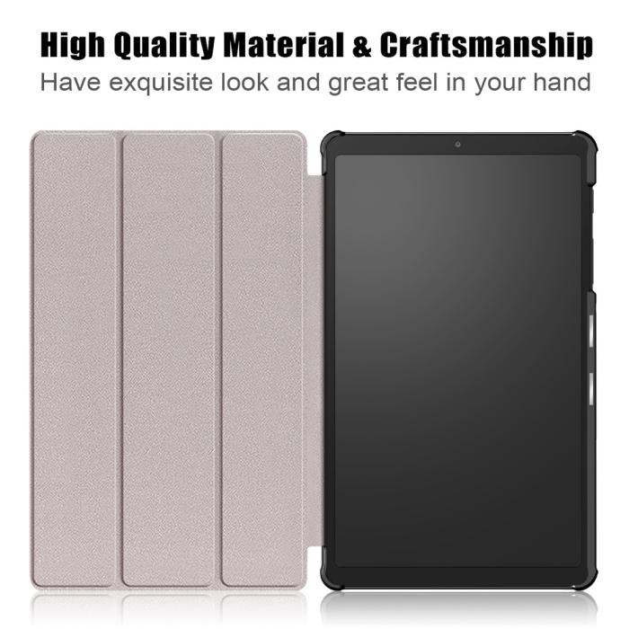 Bild 5, Samsung Galaxy Tab A7 Lite 8.7 - Tri-Fold Läder Fodral - Svart