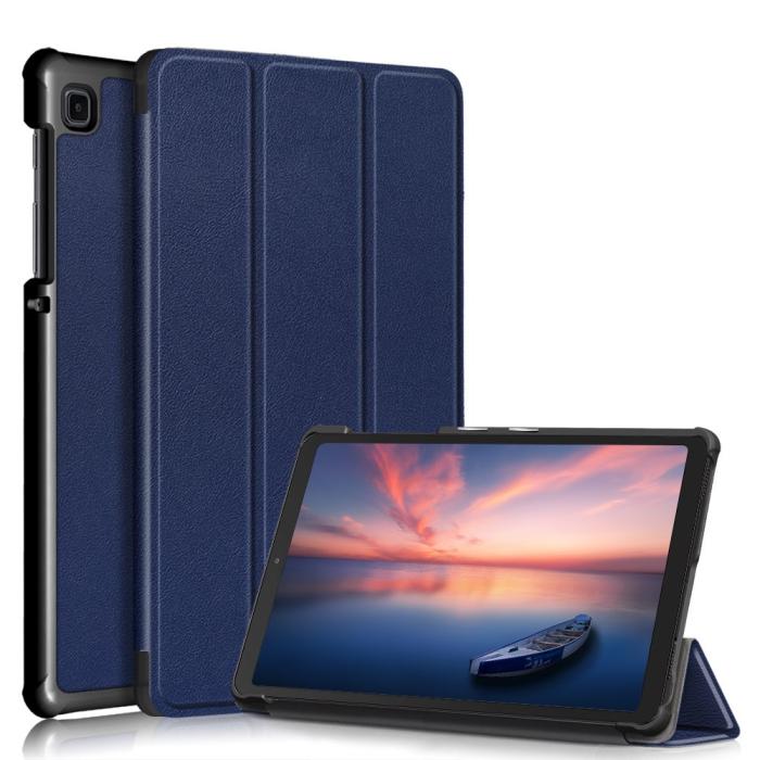Bild 1, Samsung Galaxy Tab A7 Lite 8.7 - Tri-Fold Läder Fodral - Mörk Blå