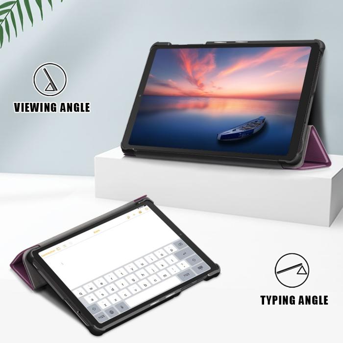Bild 4, Samsung Galaxy Tab A7 Lite 8.7 - Tri-Fold Läder Fodral - Lila