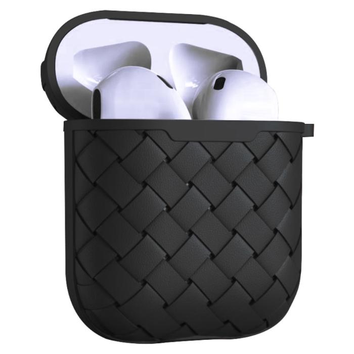 Bild 3, AirPods Skyddsfodral Med Motiv - NXE Väv Textur Skal - Svart
