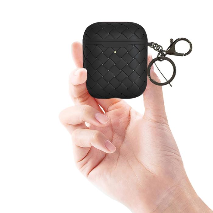 Bild 4, AirPods Skyddsfodral Med Motiv - NXE Väv Textur Skal - Svart
