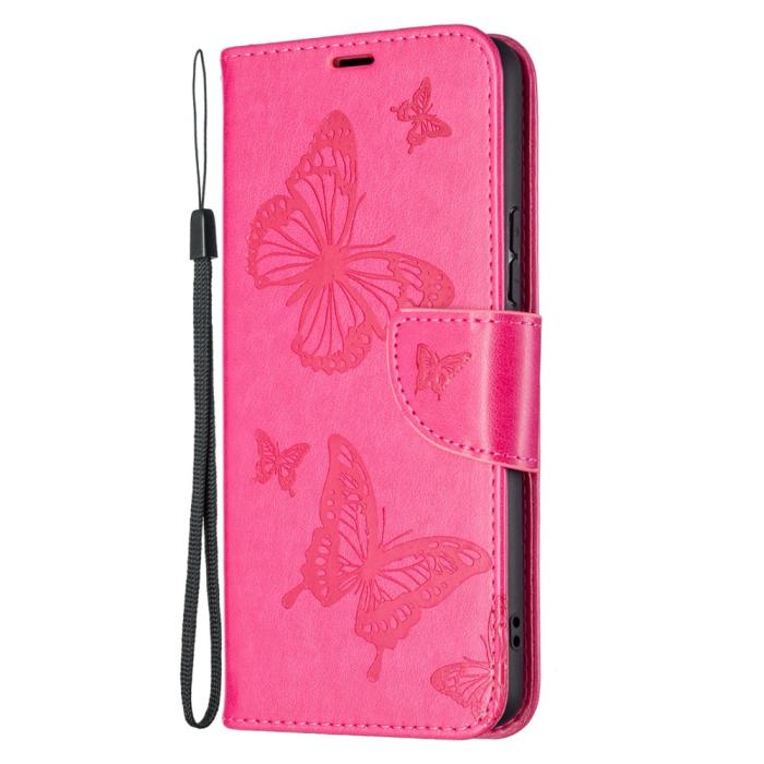 Bild 2, Samsung Galaxy A53 5G Fodral Tryckta Fjärilar Rosa