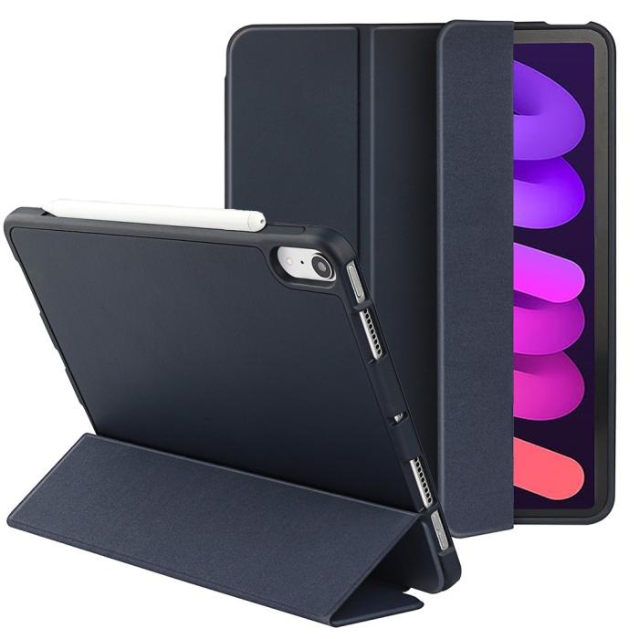 Bild 1, iPad Mini 2024/2021 Fodral Tri-Fold Pennhållare Mörk Blå