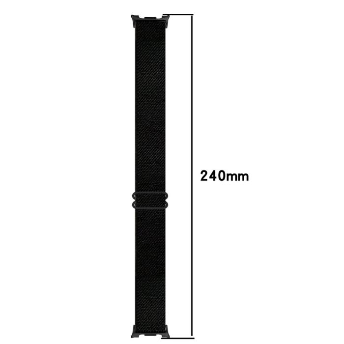 Bild 4, Galaxy Watch 8 46/44/40 mm Armband Justerbart Nylon Svart