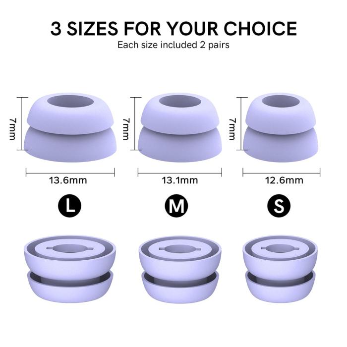 Bild 6, AHASTYLE Galaxy Buds Pro 3 Öronpluggar 3-pack Lila