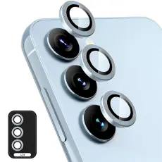 ENKAY Galaxy S23 FE Linsskydd Aluminium Härdat Glas Blå