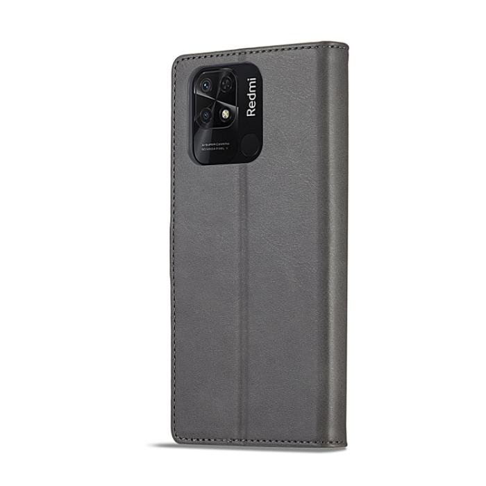 Bild 3, LC.IMEEKE Xiaomi Redmi 10C Fodral Läder Grå