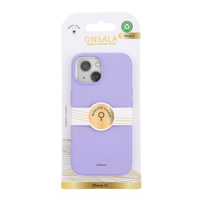 Bild 2, ONSALA iPhone 15 MagSafe Skal Med Silikonyta Lila