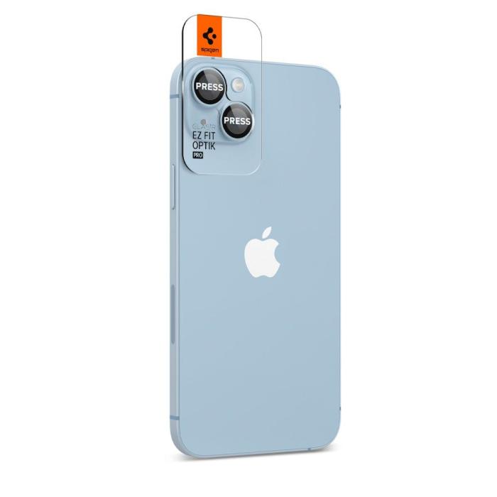 Bild 2, Spigen iPhone 15/15 Plus/14/14 Plus 2-PACK Optik.tR 