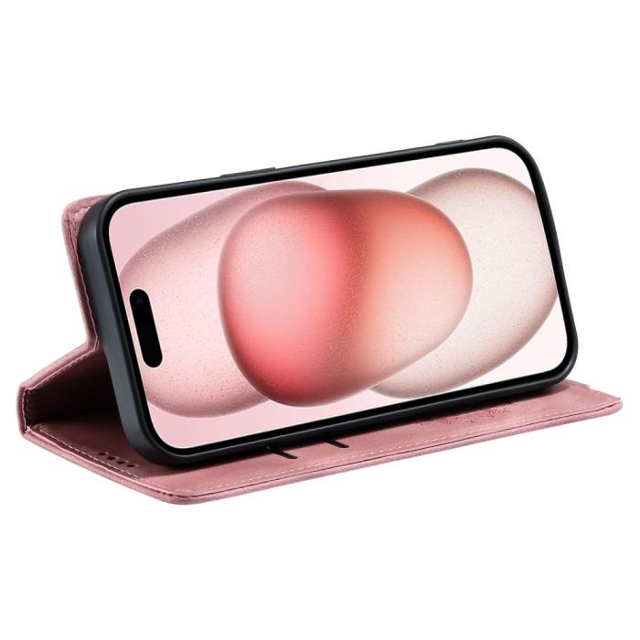 Bild 3, iPhone 16 Pro Max Fodral Mandala Flip Läder Roséguld