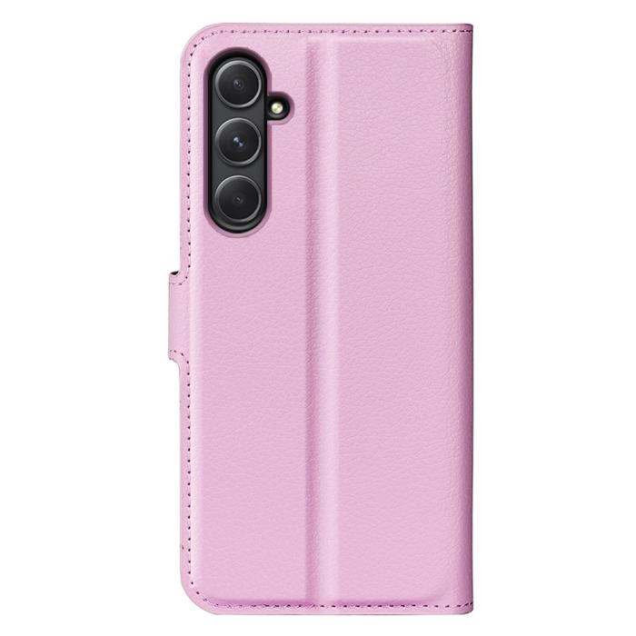 Bild 6, Samsung Galaxy A55 5G Fodral Litchi Läder Ljus Rosa