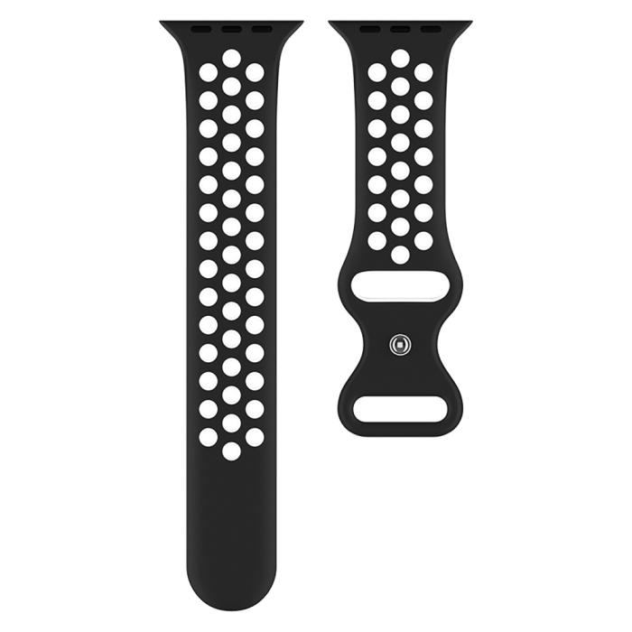 Bild 3, Sportarmband Dual-Color Apple Watch 41/40/38 mm (S/M) Svart/Vit