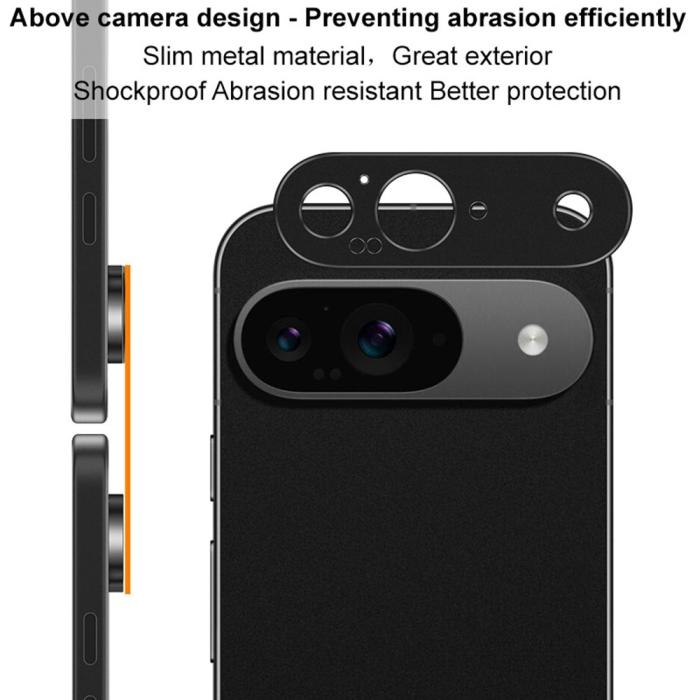 Bild 4, IMAK Google Pixel 9 Linsskydd Metall Svart