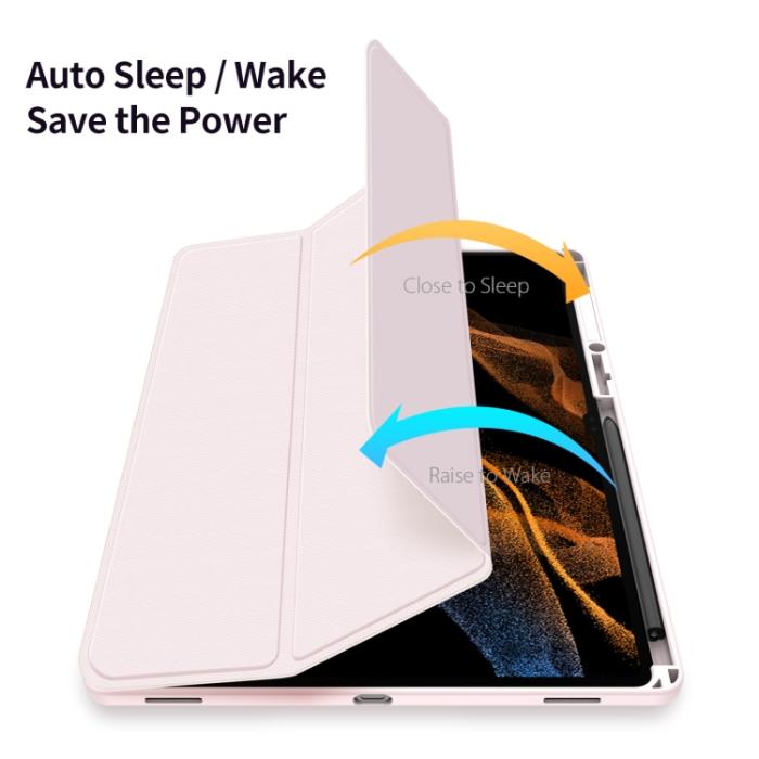 Bild 5, DUX DUCIS Galaxy Tab S8 Ultra Fodral TOBY Tri-Fold Rosa