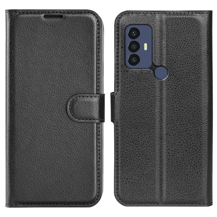 Bild 1, TCL 305 (2022) Fodral Litchi Läder Svart