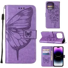 iPhone 14 Pro Max Fodral Fj&auml;ril Tryck Lila